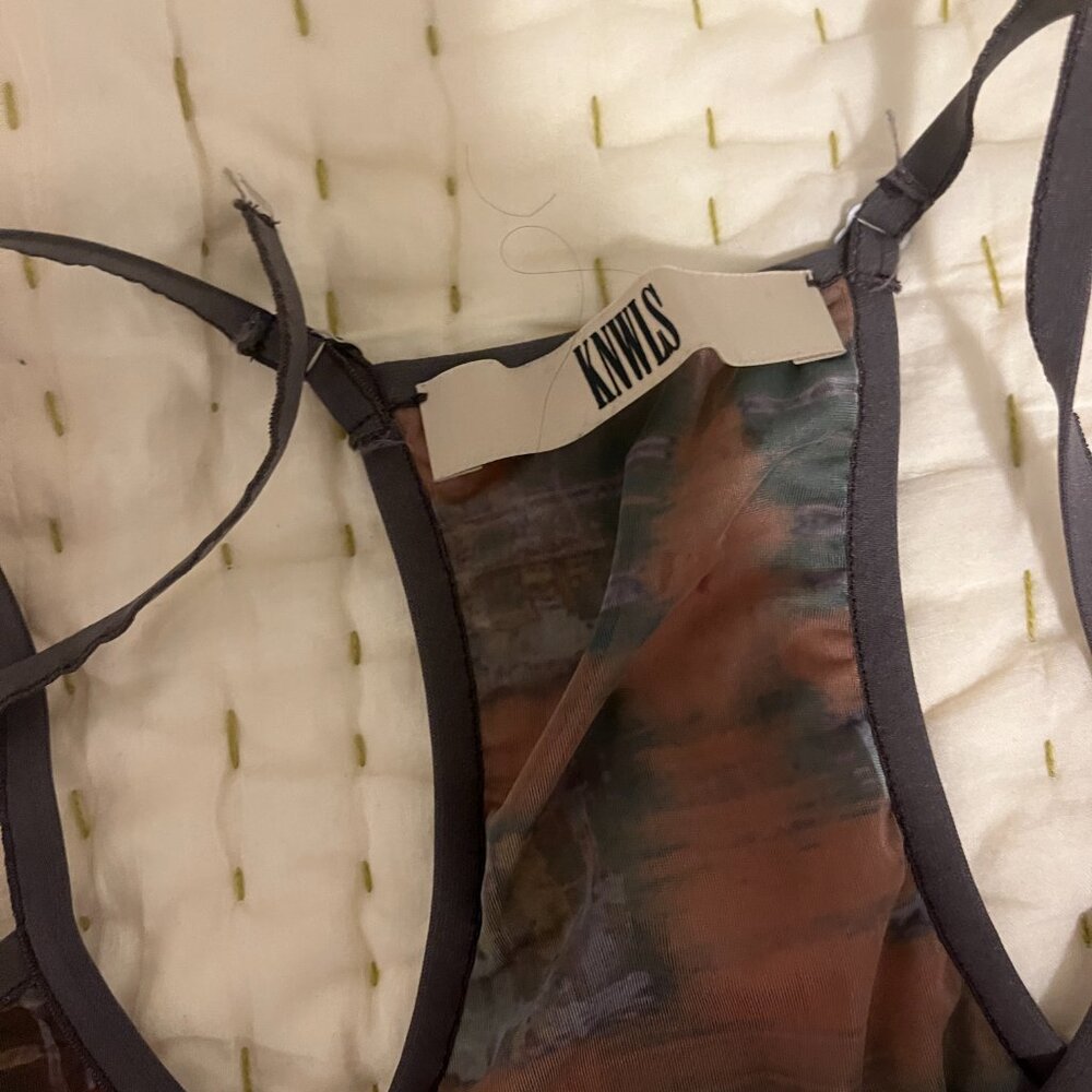 KNWLS Multi Strap Sport Dress with Logo Acid Plaid Ginger Red, Size M - Picture 4 of 6